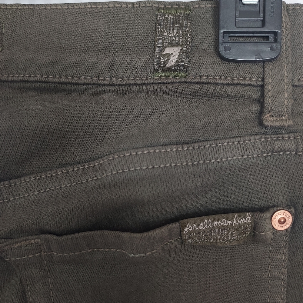 7 FOR ALL MANKIND SKINNY FIT JEANS ARMY GREEN - Picture 5 of 8